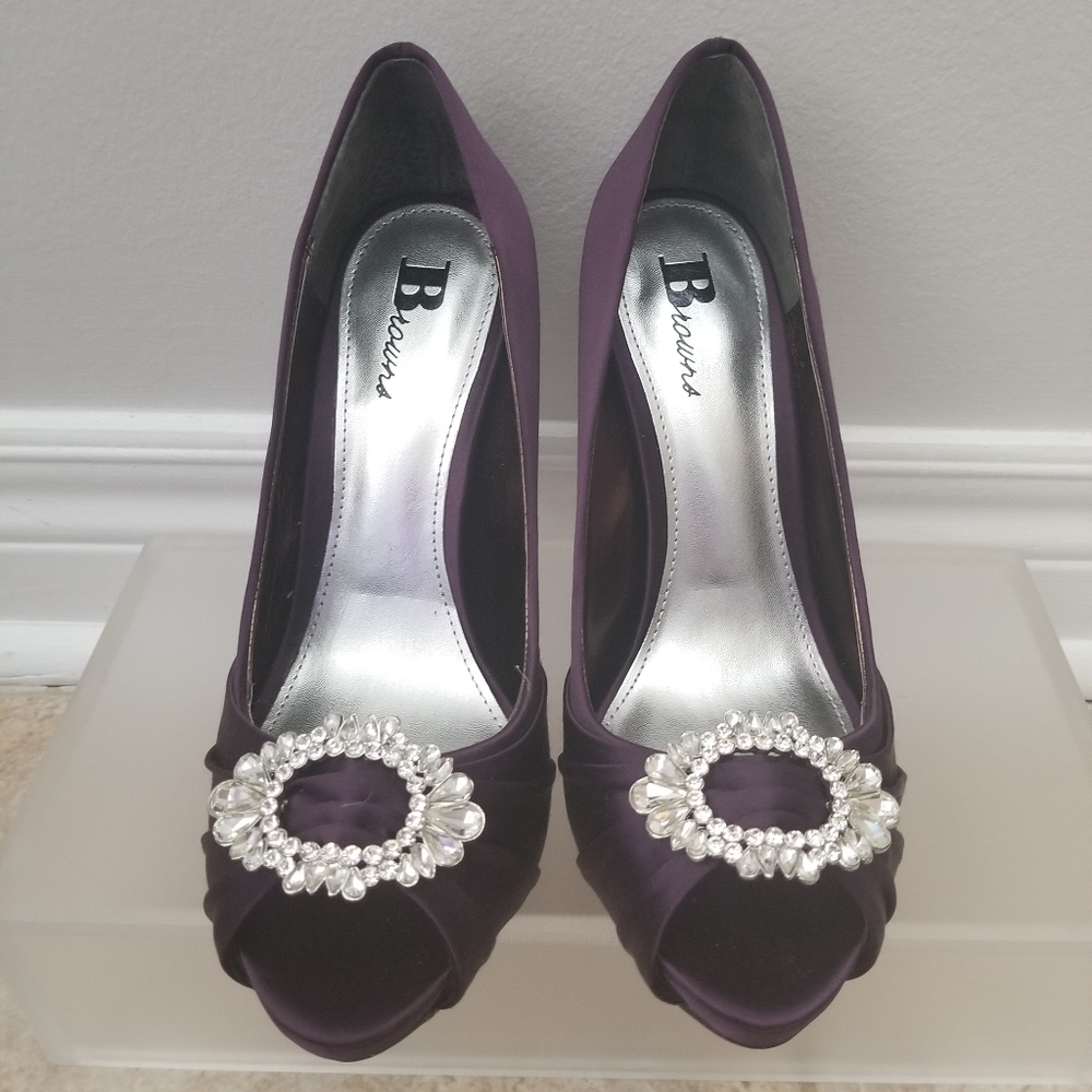 BROWNS Satin open toe high heel size 8